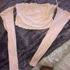 Peach crop top with